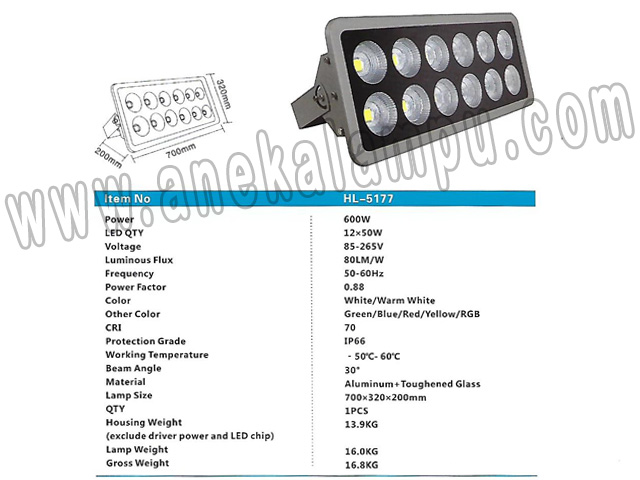 Lampu Sorot LED 600 Watt HL-5177